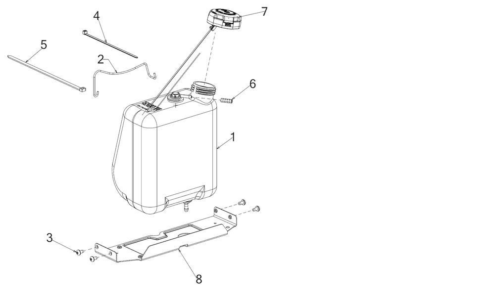 Fuel Tank Diagram and Parts List for 2022 Yard Machines Lawn Tractor